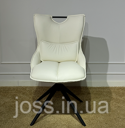 Стілець з ручкою США білий шкіряний поворотний 52х60х89 см JOSS С5075, фото 1