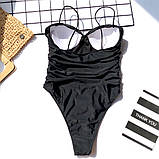 Модний суцільний купальник, фото 3