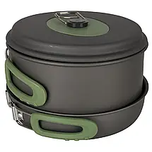 Набір туристичного посуду Bo-Camp Explorer 3 Pieces Hard Anodized (Grey/Green), фото 2
