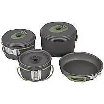 Набір туристичного посуду Bo-Camp Explorer 4 Pieces 19 Hard Anodized (Grey/Green), фото 3