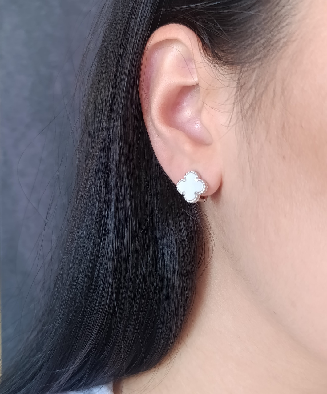 Срібні сережки з перламутром "Конюшина" (Арт.22111494034), фото 1