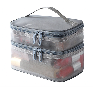 Прозора косметичка жіноча / Дорожня косметичка органайзер / Сітчаста косметичка з ручкою