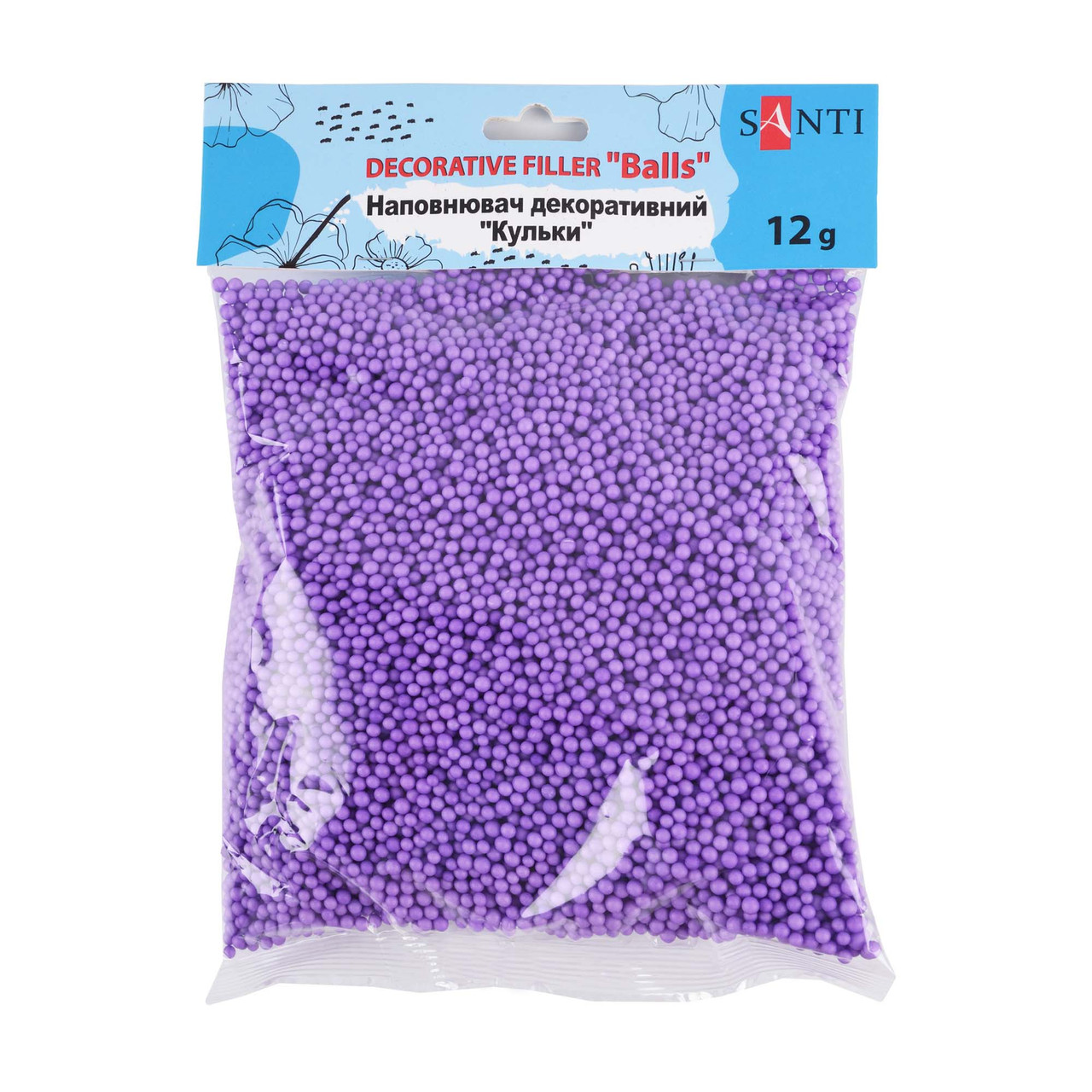 Наповнювач декоративний SANTI Кульки, 12 г, фіолетовий, фото 1