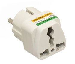 Мережевий перехідник с English на EU Nickel Plated (Білий)