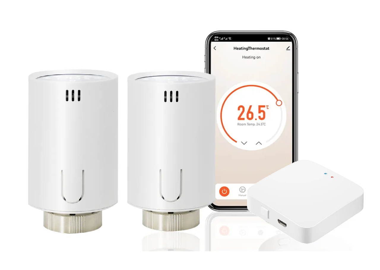 Комплект 4HEAT | WiFi термоголовка TR-01 (2шт.) + шлюз WG128A (1шт.) | Бездротове керування радіатором