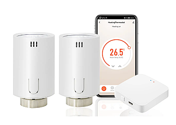 Комплект 4HEAT | WiFi термоголовка TR-01 (2шт.) + шлюз WG128A (1шт.) | Бездротове керування радіатором