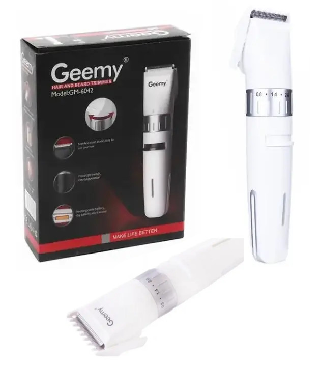 Машинка для стриження Geemy GM-6042, Електробритва бритва з насадками акумуляторна, фото 1