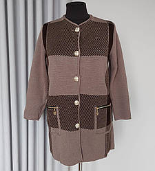 Жіночий кардиган з круглим вирізом горловини на гудзиках (з 50 по 62 р)