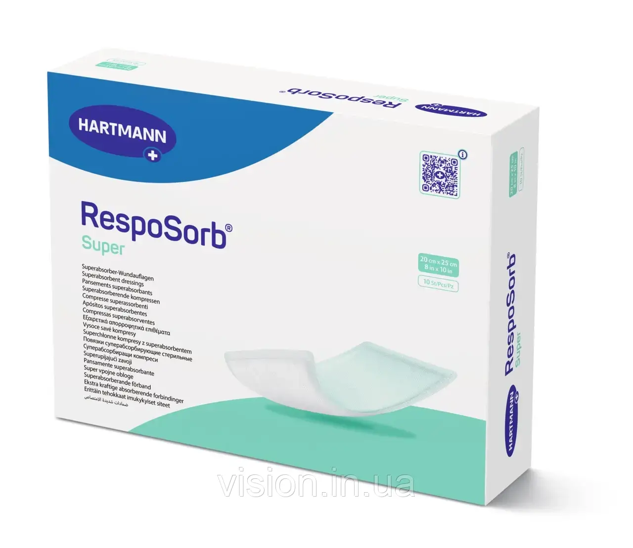 Суперабсорбуюча пов'язка RespoSorb Super 20см х 25см 1шт, фото 1