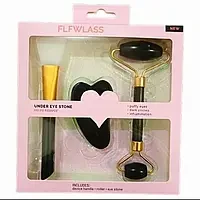 Нефритовий ролер для обличчя з натурального нефриту + Гуаша та Пензлик 3в1, фото 1