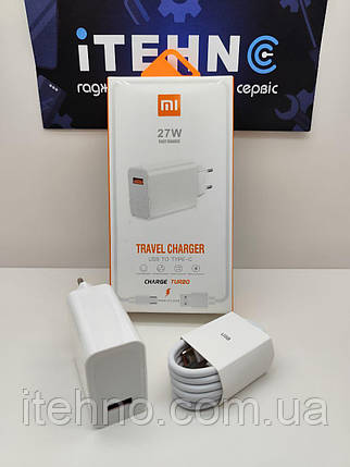 Мережевий ЗП Xiaomi 27W 2 in1 USB & data cadel Type-C (Білий), фото 3