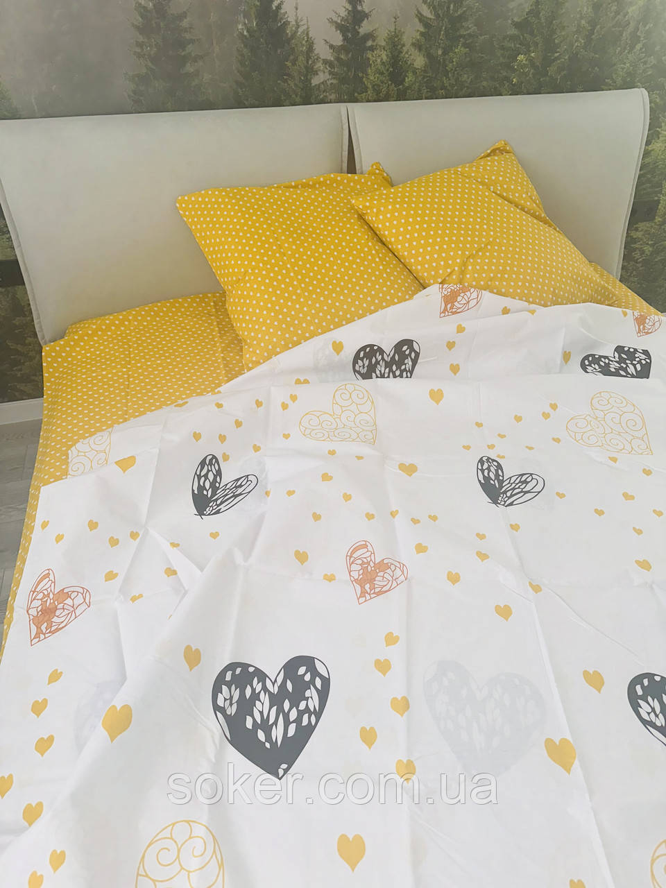 Двоспальний постільний комплект,голд супер люкс, фото 1