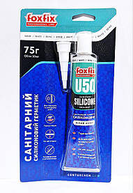 Санітарний силіконовий герметик білий FoxFix 75g (50мл)