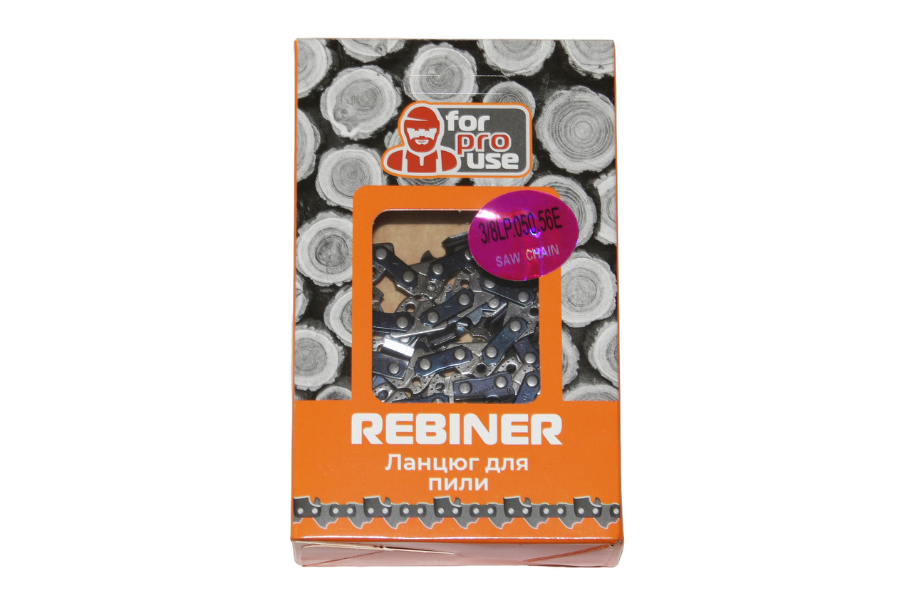 Ланцюг на 40 см шину, 56 ланок, 3/8" крок Rebiner для твердих порід деревини, фото 1
