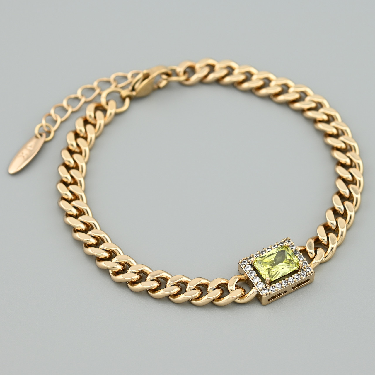 Браслет Лаура 45172 ширина 6 мм жовті фіаніти позолота 18К довжина 18+4, фото 1