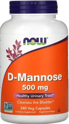 D-маноза Now D-Mannose D-Манноза 500 мг, 240 шт, фото 1