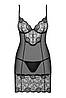 Комплект жіночий комбінація і стринги Obsessive ALLURIA CHEMISE, фото 4