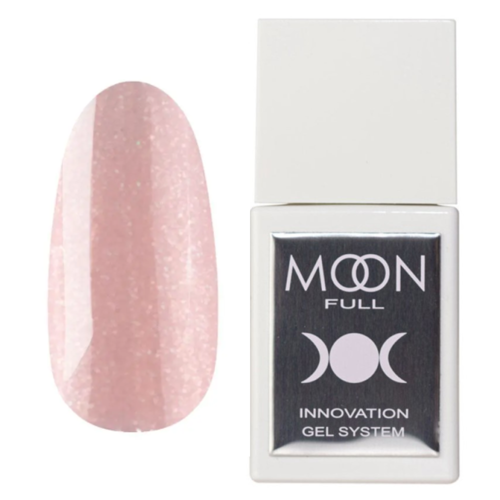 Рідкий моделюючий гель Moon Full Liquid Builder Gel BG60, 15 мл, молочно-персиковий зі шмммером