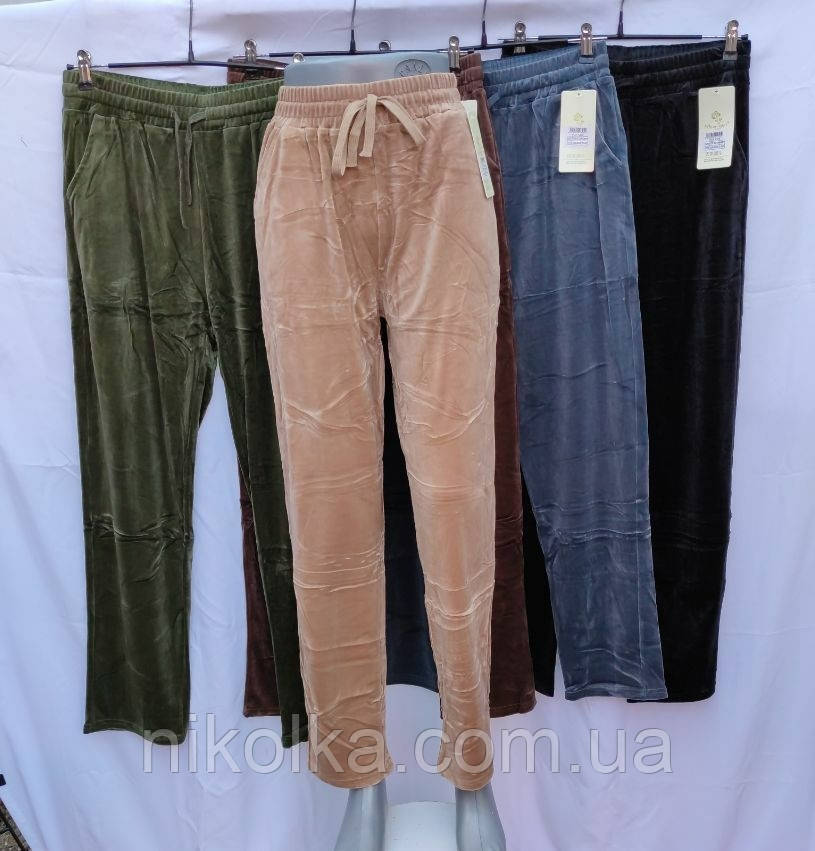 Спортивні велюрові штани для жінок оптом, 2XL/3XL-6XL/7XL рр.,  арт. Si-YCX1325, фото 1