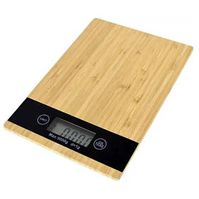 Електронні кухонні ваги RIAS KE-S LCD 5 кг 1г Коричневе дерево (3_05453)