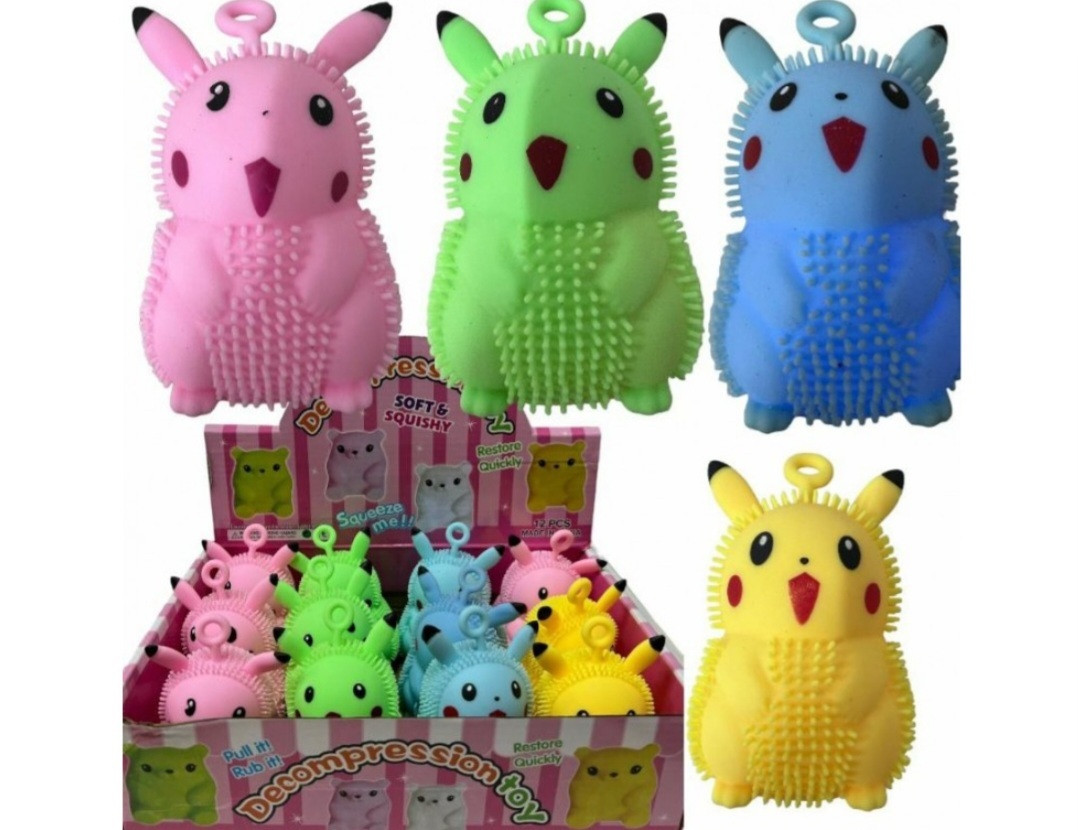 Їжачки світящі пікачу силіконові на гумці