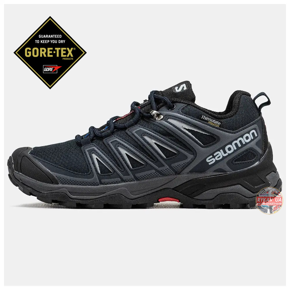 Чоловічі кросівки Salomon SpeedCross Pro Gore-Tex Thinsulate Black Grey, чорні кросівки саломон спідкросс про гортекс