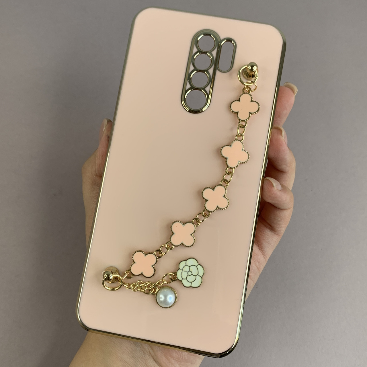 Чохол для Xiaomi Redmi 9 чохол з ланцюжком на телефон сяомі редмі 9 пудровий l3o