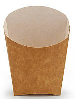 Упаковка для картоплі фрі Maхі / крафт-біла 150*130 / (50 шт)