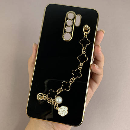 Чохол для Xiaomi Redmi 9 чохол з ланцюжком на телефон сяомі редмі 9 чорний l3o, фото 1