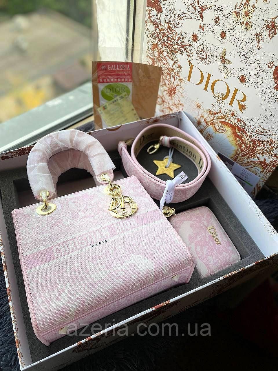 Стильний люксовий набір сумка та гаманець Christian Dior сумка з гаманцем у комплекті