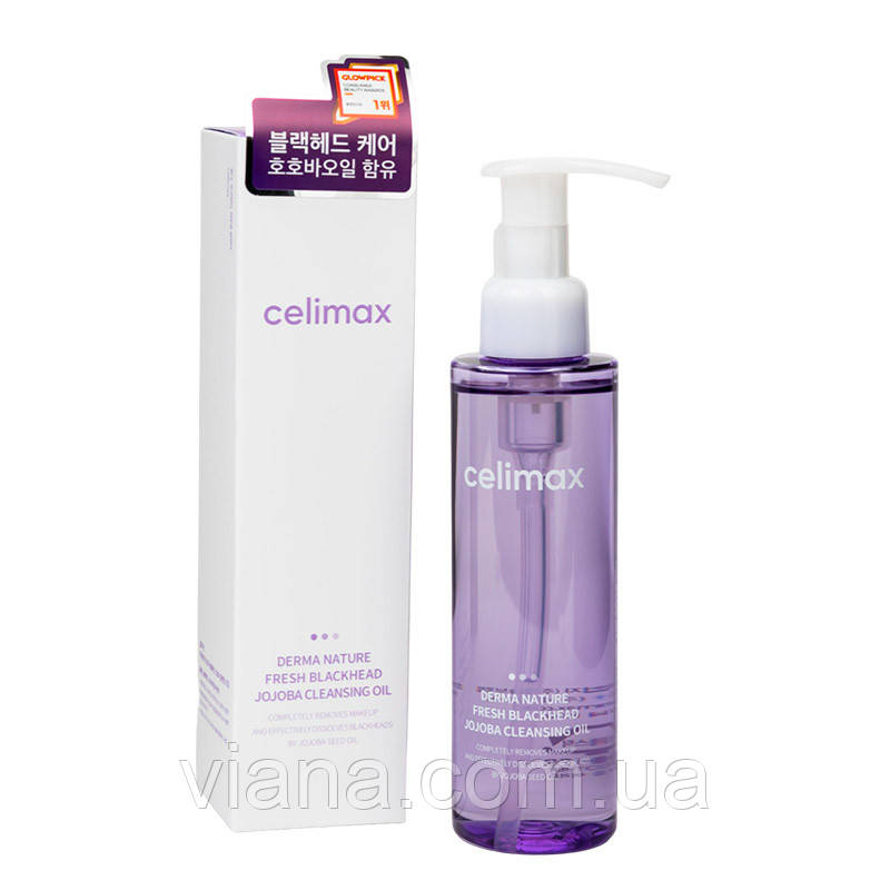 Гідрофільне масло з маслом насіння жожоба Celimax Derma Nature Fresh Blackhead Jojoba Cleansing Oil 150 ml, фото 1