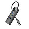 Usb хаб мережевий Borofone DH6 Erudite Type-C розгалужувач на 3 порти перехідник для пк USB 3.0, фото 7