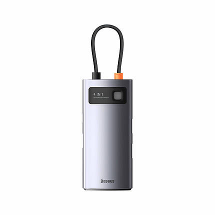 Usb хаб мережевий Baseus Metal Gleam Type-C розгалужувач на 4 порта перехідник для пк USB 3.0, фото 1