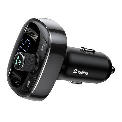 Автомобільний адаптер Baseus T Shaped S-09 зарядка для смартфонів і планшетів від прикурювача FM Bluetooth, фото 1