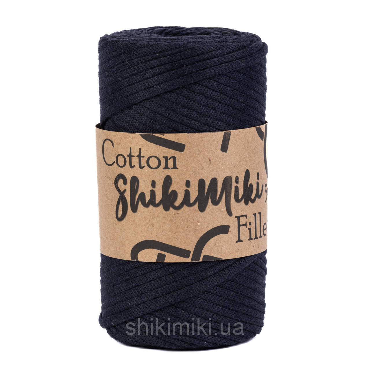 Трикотажний бавовняний шнур Cotton Filled 5 мм, колір Темно-синій