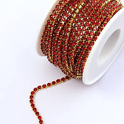 Стразовий ланцюг ss6 (2 мм) 1 м Siam gold