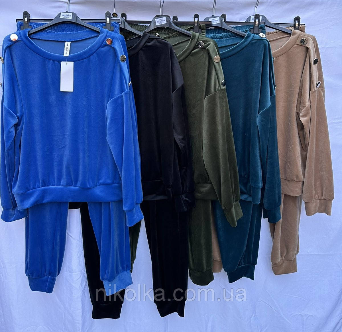 Велюровий жіночий костюм-двійка оптом,  арт. Si-240904001, фото 1