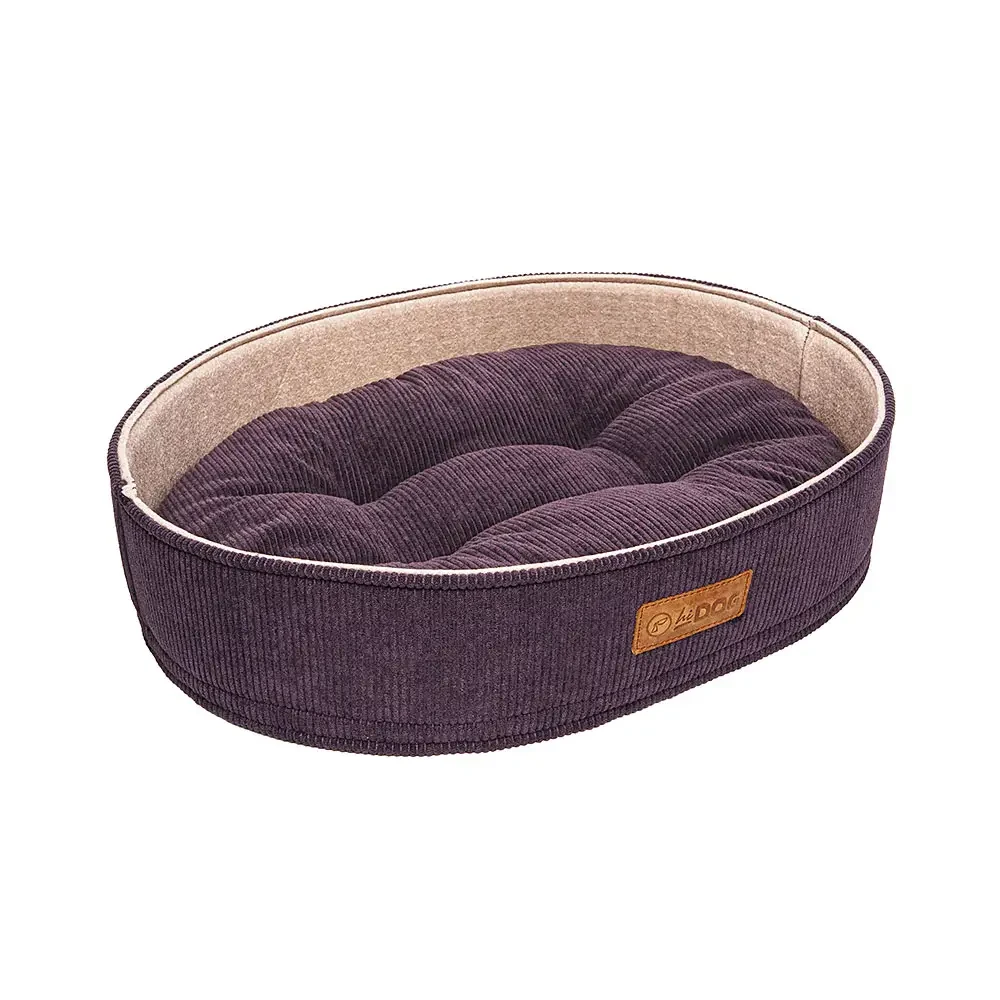 Лежак ХайДог HiDOG Бортик овальний Velvet S для собаки або кота слива (40 х 52 х 11 см)
