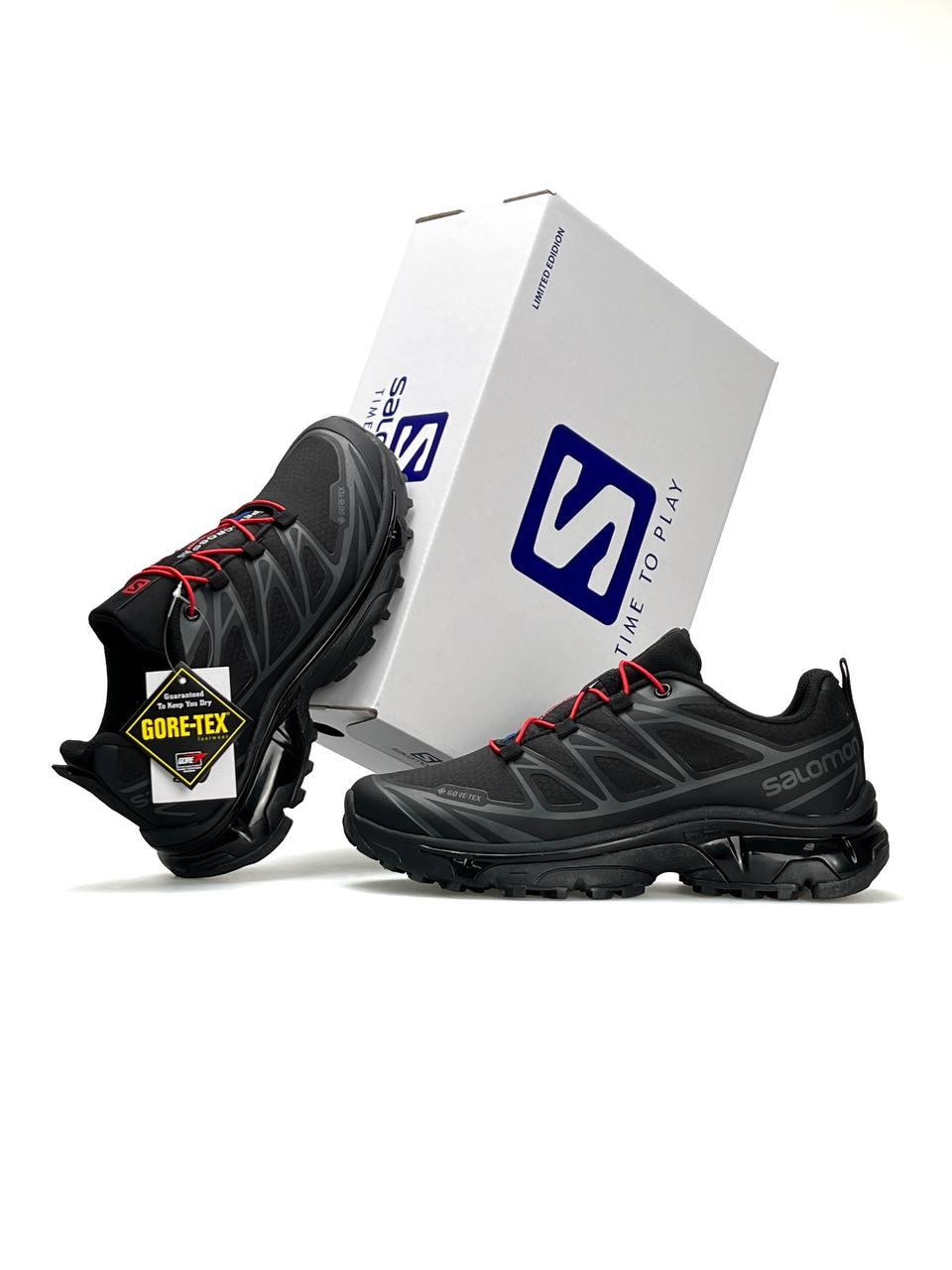 Чоловічі кросівки Salomon XT-6 GTX All Black, чоловічі текстиль нейлонові кеди лоток чорні, Чоловіче взуття, фото 1