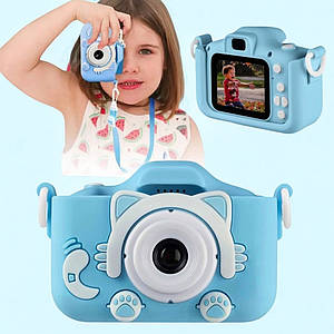 Дитячий фотопарат XO XJ01 Дитяча фотокамера з селфі та відео, блакитний