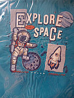 Фартух дитячий для праці для хлопчика Космос 34,5х50 см із непромокальним покриттям із нарукавниками 25 см Jeep