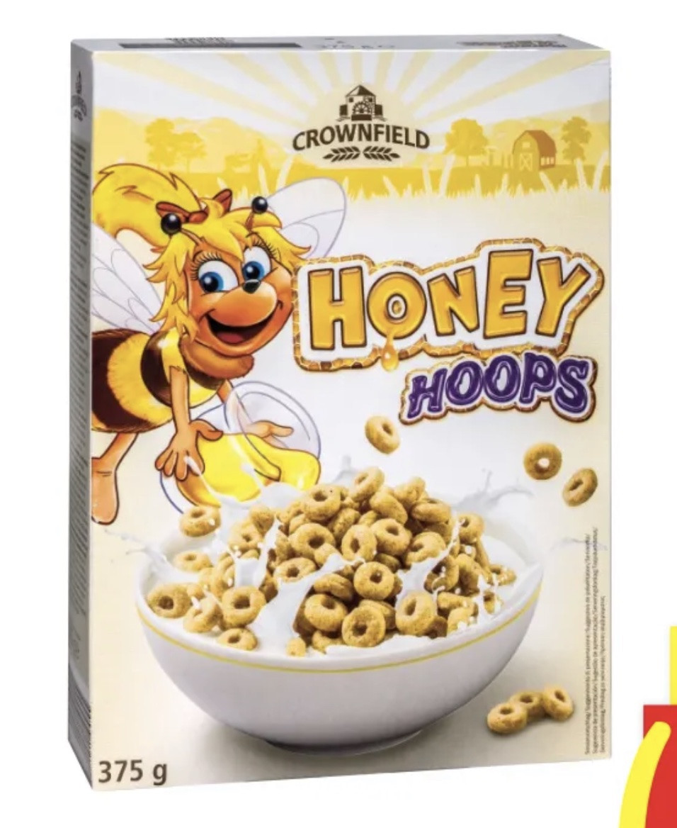 Пластівці медові Grownfield Honey Hoops 375гр