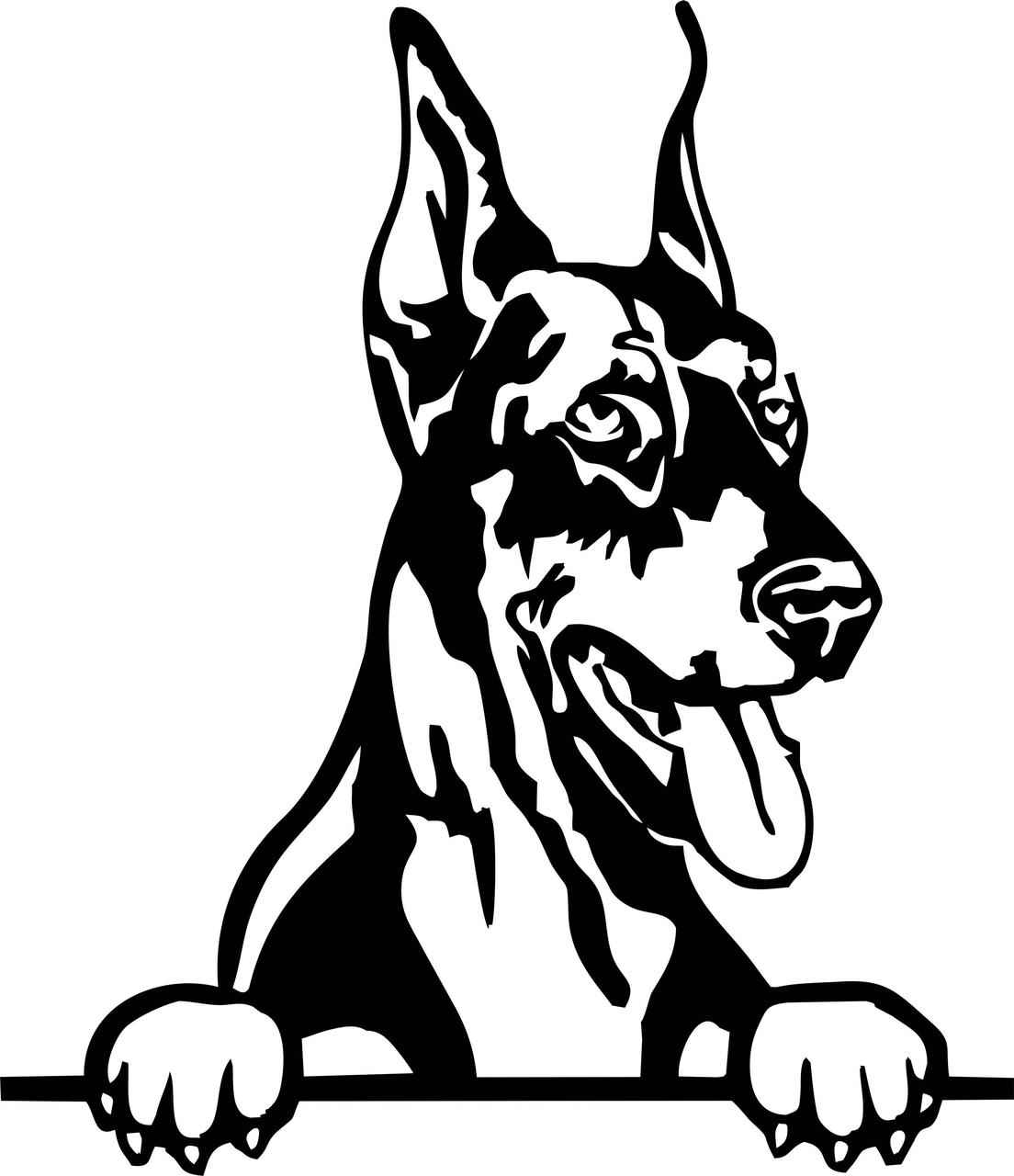 Наклейка Доберман Doberman 19х22см