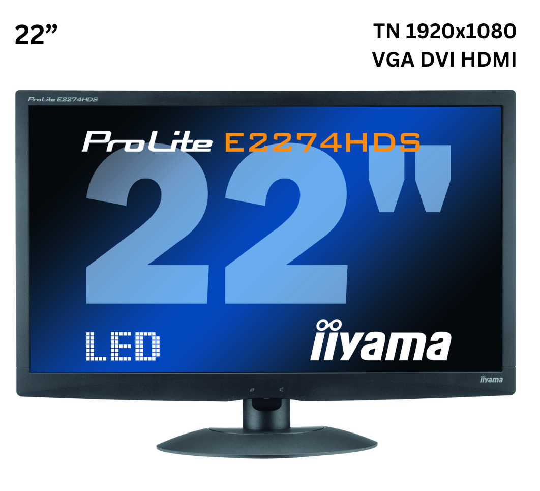 Монітор 22” IIYAMA ProLite E2274HDS-B2/TN 1920x1080/VGA, DVI, HDMI Б/В