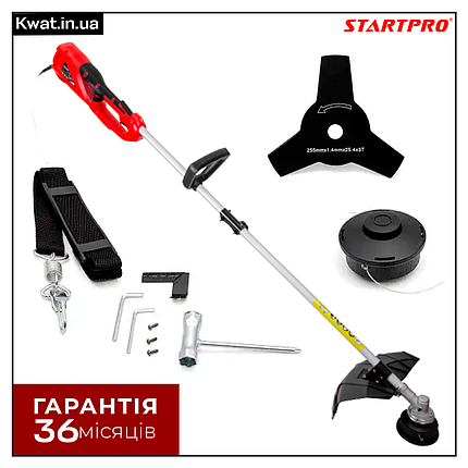 Електрокоса тример для трави 1500 Вт Start Pro SGT/E-1500 10000 об хв 10000 об хв Діаметр скошування 420 мм, фото 1