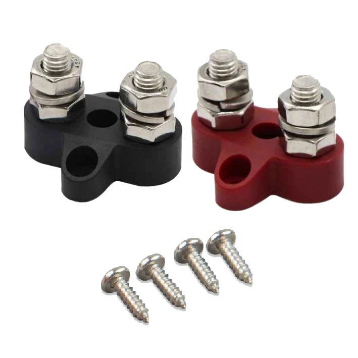 Подвійний набір клем M8 Victron Energy Dual Terminal Stud M8-linked set (1 red/1 black), фото 1