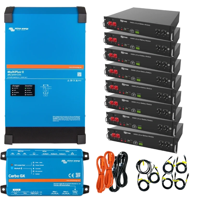 Система безперебійного живлення 1 фаза 4кВт 19,2кВт•год VictronEnergy MultiPlus-II + Dyness, фото 1