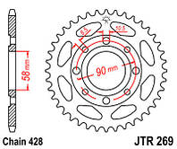 Звезда задняя JT JTR269.49