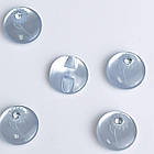 Гудзик перламутровий малюнок квітка з каменем світло-блакитний 15мм