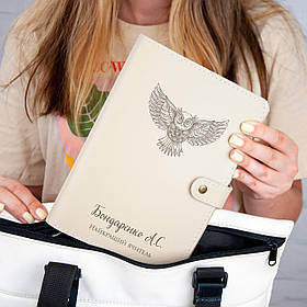 Блокнот вчителя з гравіюванням на замовлення ручної роботи Сірий А5 | Подарунок на День Вчителя